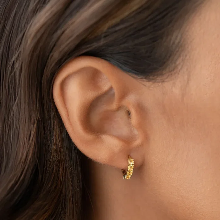 November Birthstone Huggie Earrings – Citrine