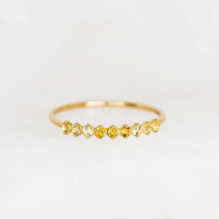 November Birthstone Ring 14k Gold – Ombre Citrine
