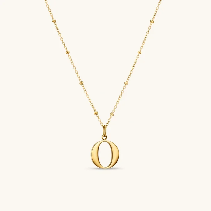 O Initial Pendant Necklace Gold
