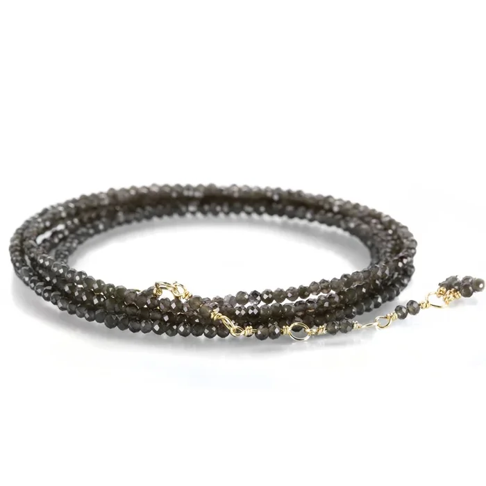 Obsidian Bead Wrap Bracelet