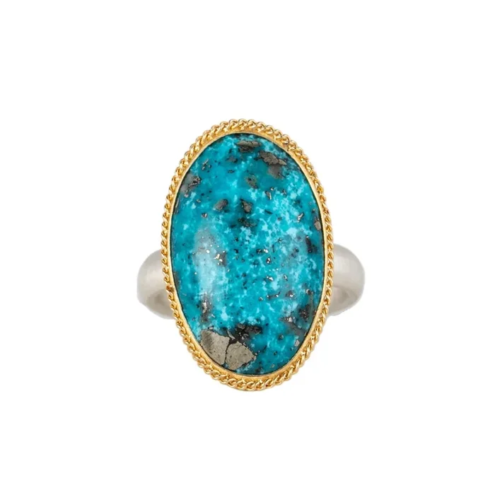 Ocean Dream Turquoise Ring in Sterling Silver and 18k Gold
