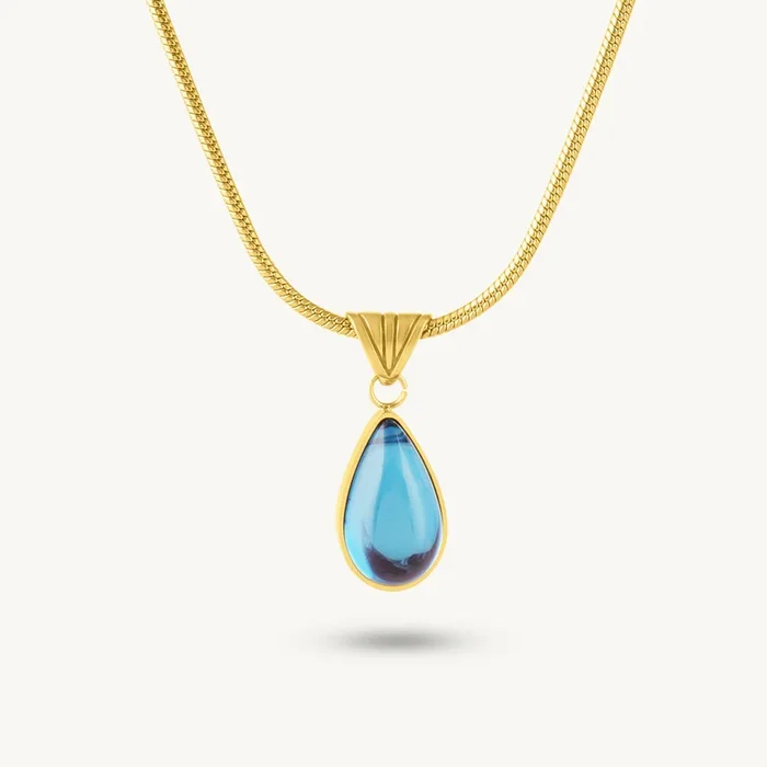 Ocean Glow Teardrop Necklace