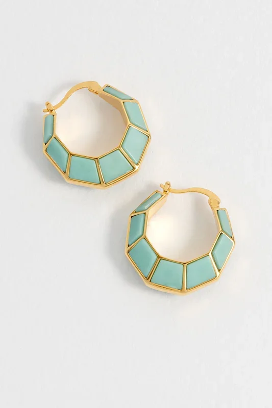 Octagon Hinge Hoop Earrings