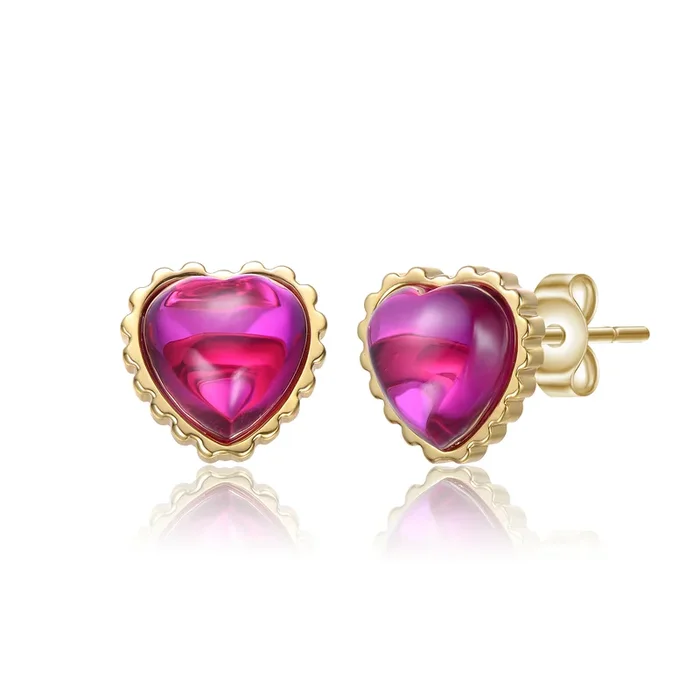 Odette Pink Heart Kids Stud Earrings