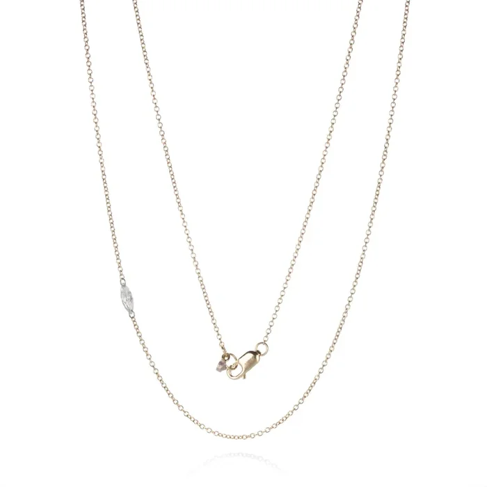 Offset Marquise Diamond Necklace