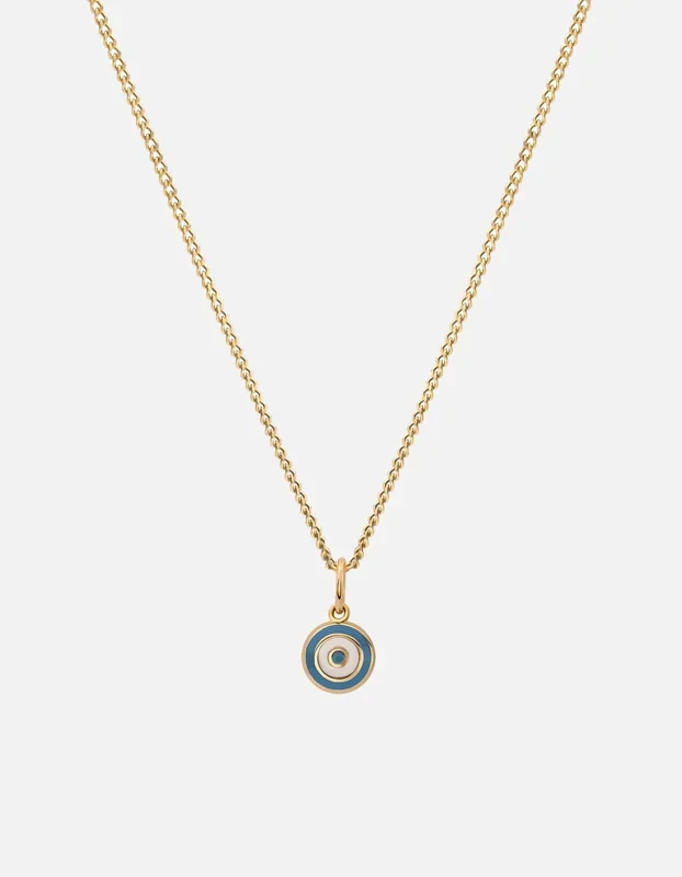 Ojos Necklace, Gold Vermeil/Sky Blue