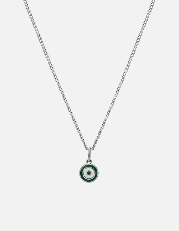 Ojos Necklace, Sterling Silver/Green