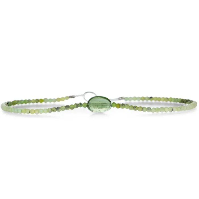 Olive Opal and Green Apatite Bracelet