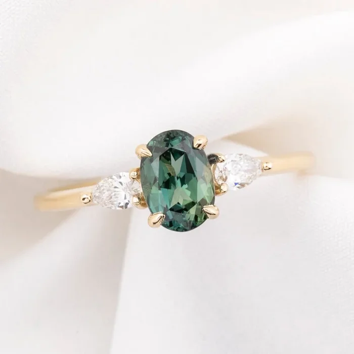 Olivia Ring, 1.32ct Green Queensland Sapphire