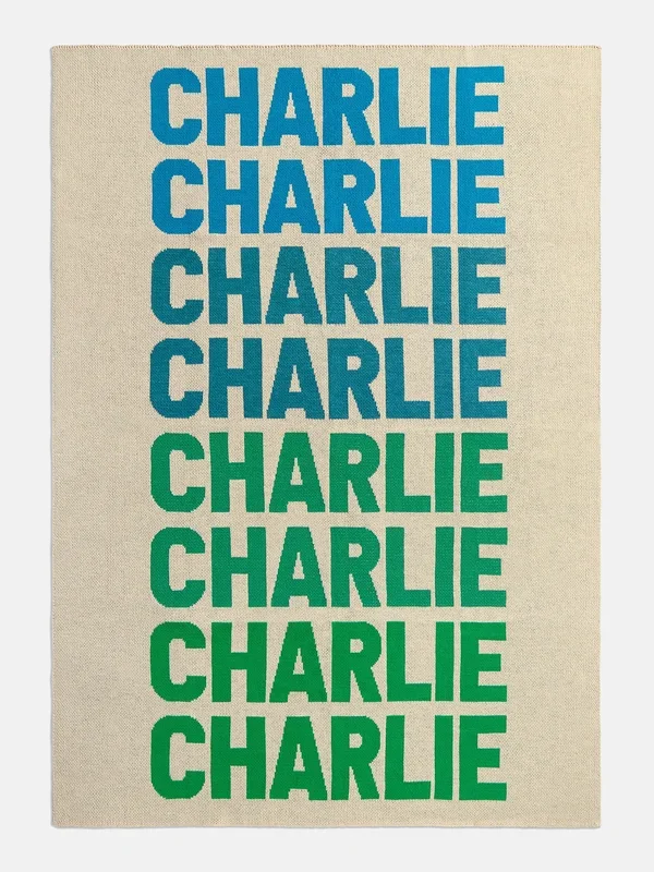 Ombre Name Custom Blanket – Green/Blue