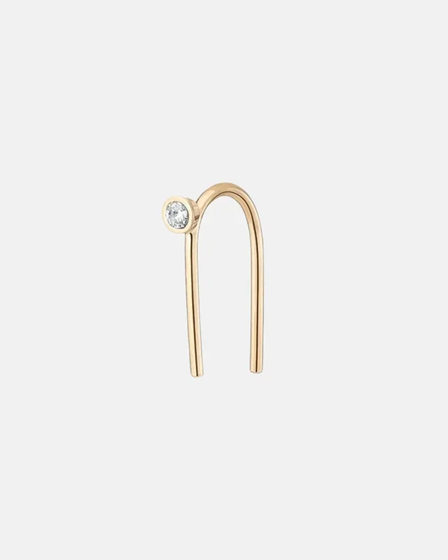 One Pointer Mini Thread Gold Earring