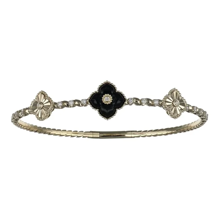 Onyx Flexi Bangle (Onyx White Diamond 0.41 cts.)
