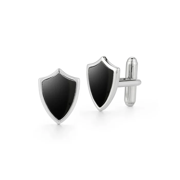 Onyx Shield Cufflinks