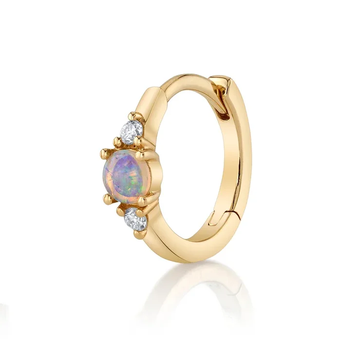 Opal Diamond Huggie