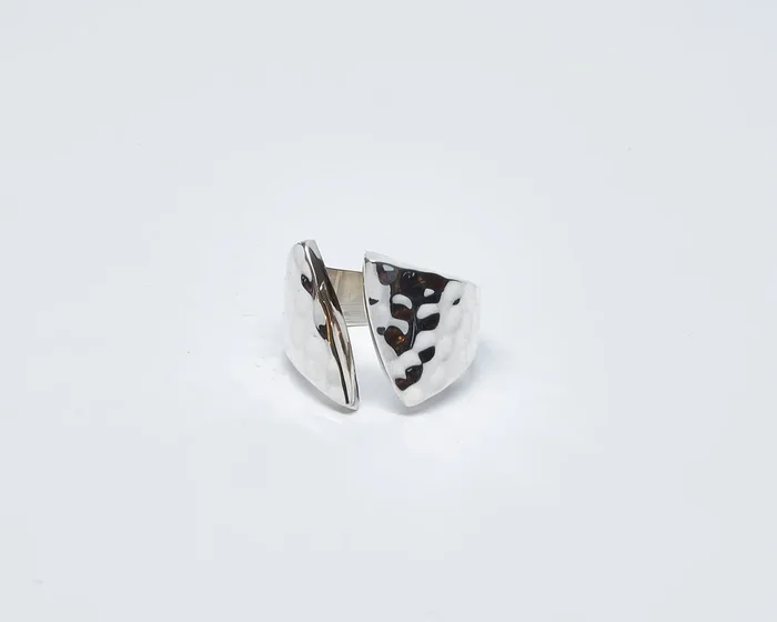 Open Pounded Sterling Silver Ring