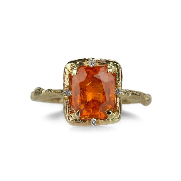 Orange Mandarin Garnet Ring