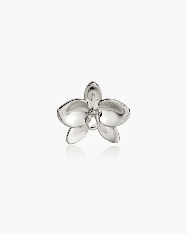 Orchideenring in Silber