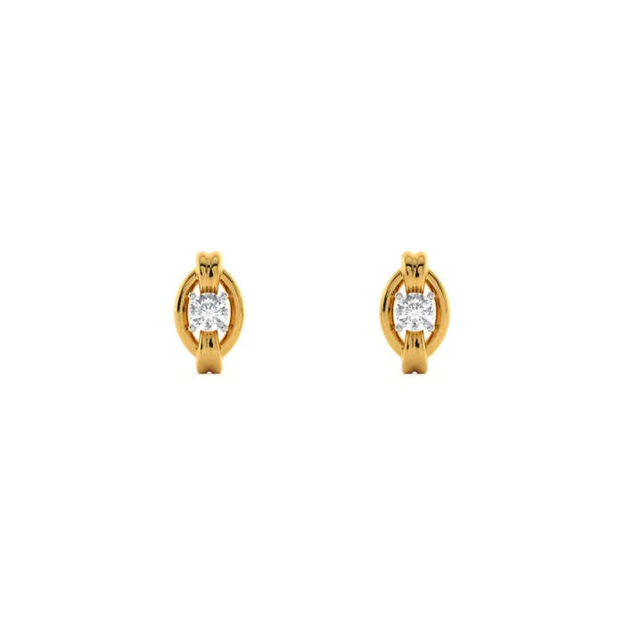 Ornate Glow 9KT Gold Lab Grown Diamond Stud Earring