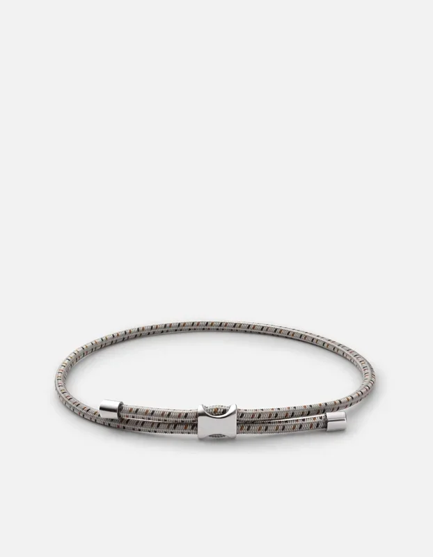 Orson Pull Bungee Rope Bracelet, Sterling Silver / Gray/Brown