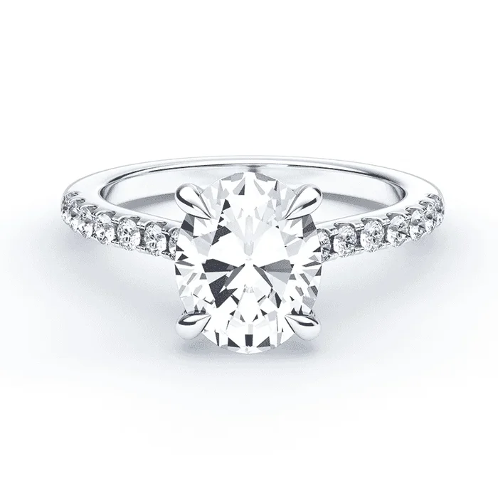 Oval Cathedral Pave Ring
