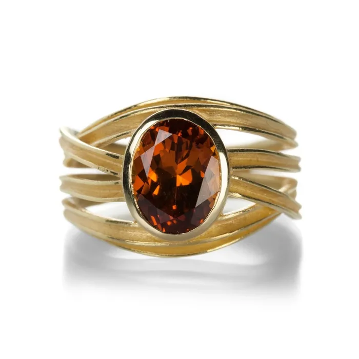 Oval Cognac Garnet Ring