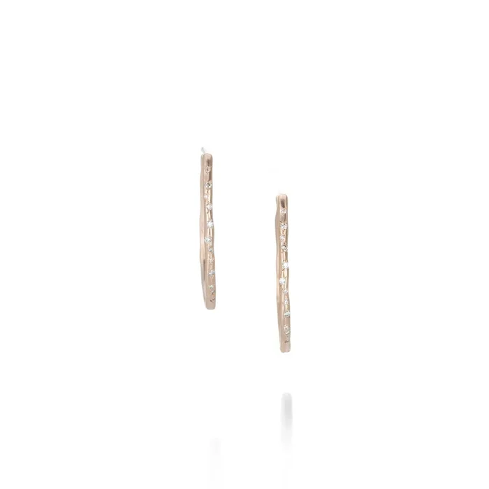 Oval Diamond Hoops