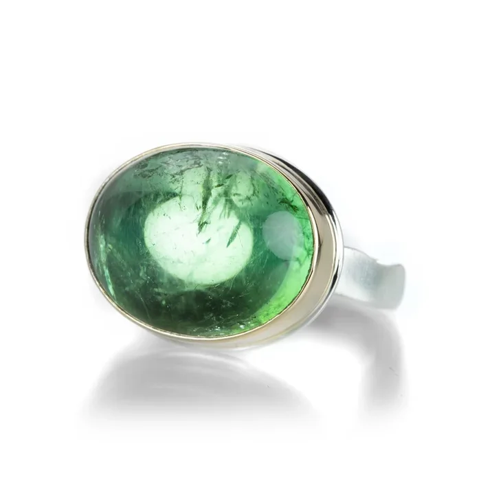 Oval Green Tourmaline Ring