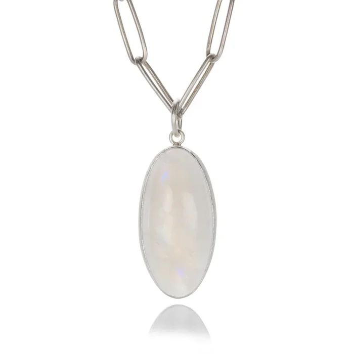 Oval Indian Moonstone Pendant (Pendant Only)