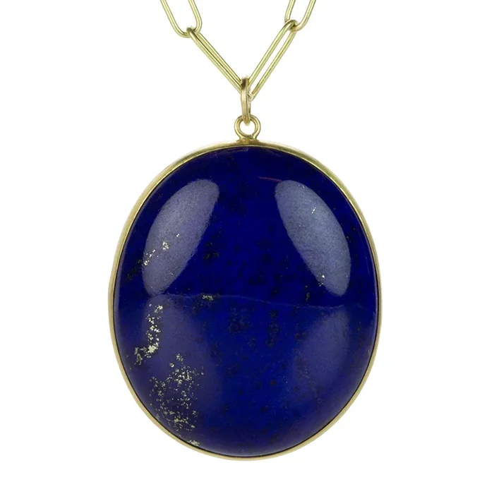 Oval Lapis Cabochon Pendant (Pendant Only)