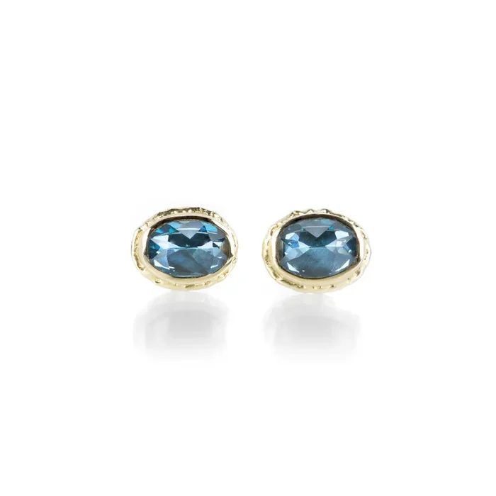 Oval London Blue Topaz Studs