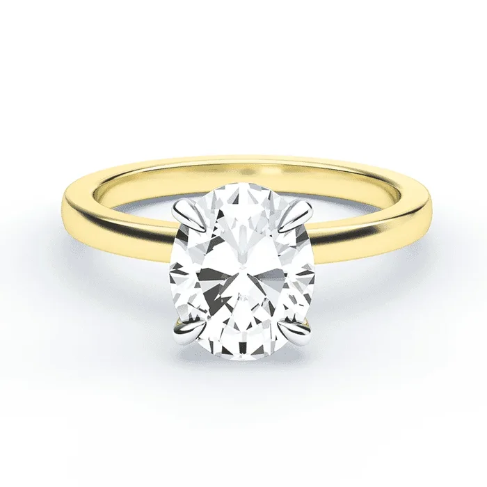Oval Low Profile Hidden Halo Ring
