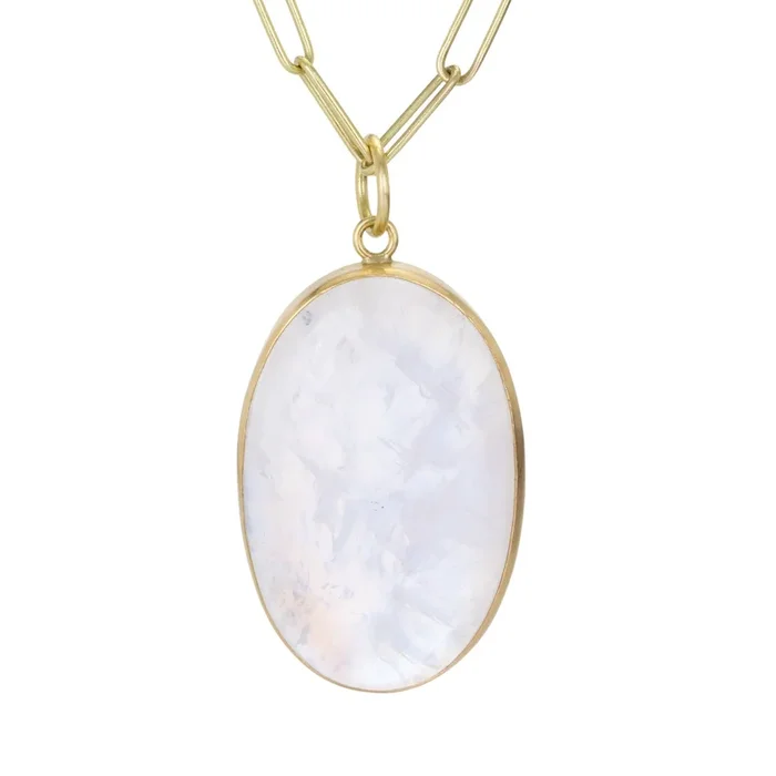 Oval Moonstone Cabochon Pendant (Pendant Only)
