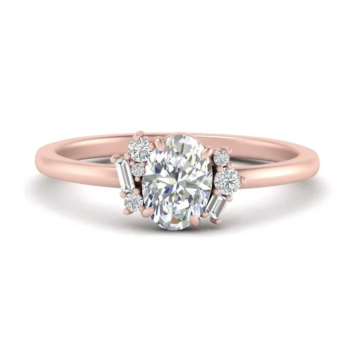 Oval Offbeat Modern Engagement Ring