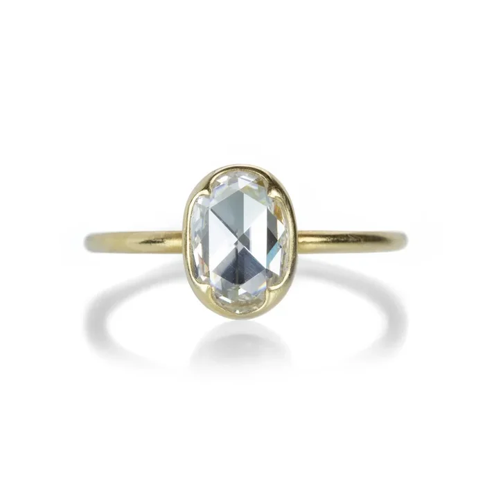 Oval Rose Cut Diamond Ring