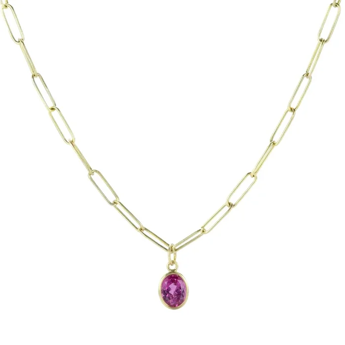 Oval Rubellite Tourmaline Pendant (Pendant Only)