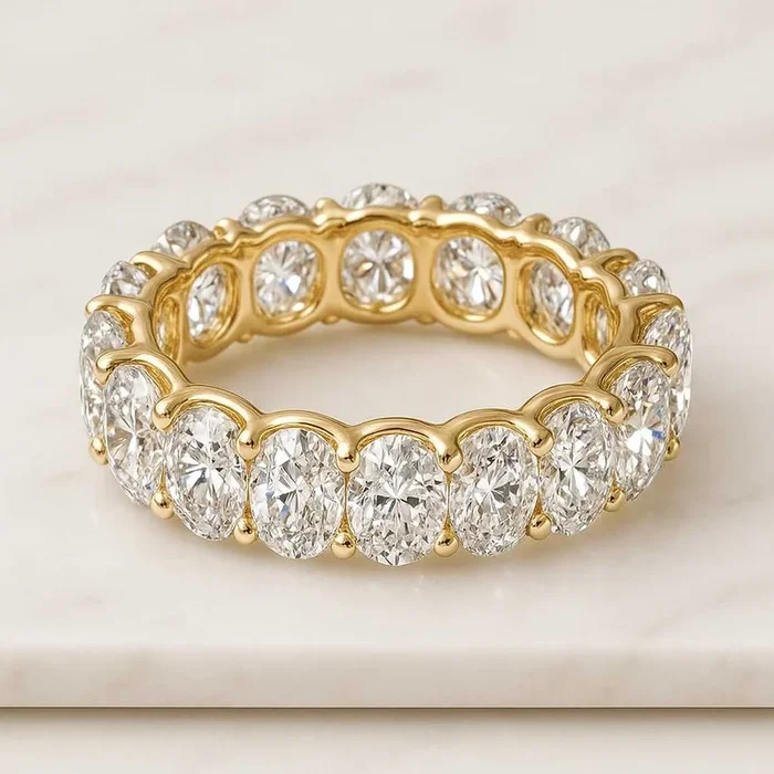 Oval Shape Lab Grown Diamond Eternity Anniversary Band
