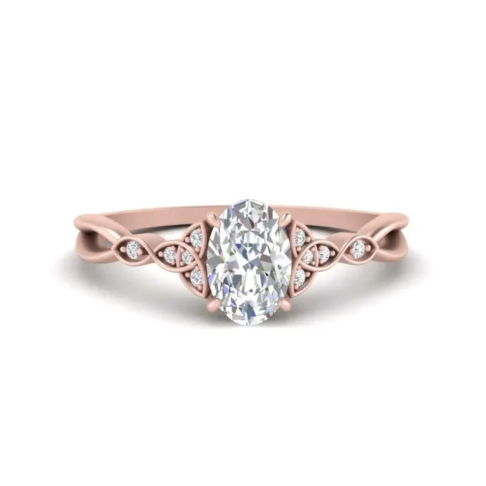Oval Shaped Vintage Irish Celtic Engagement Ring