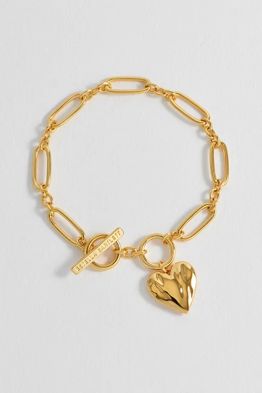 Oversized Molten Heart T-Bar Bracelet