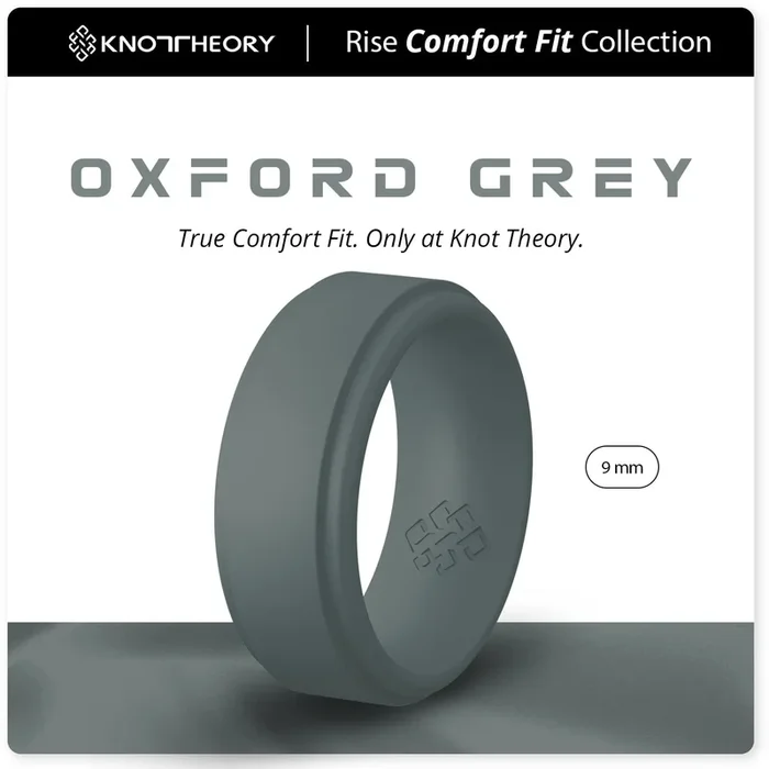 Oxford Grey Step Edge Breathable Silicone Ring for Men