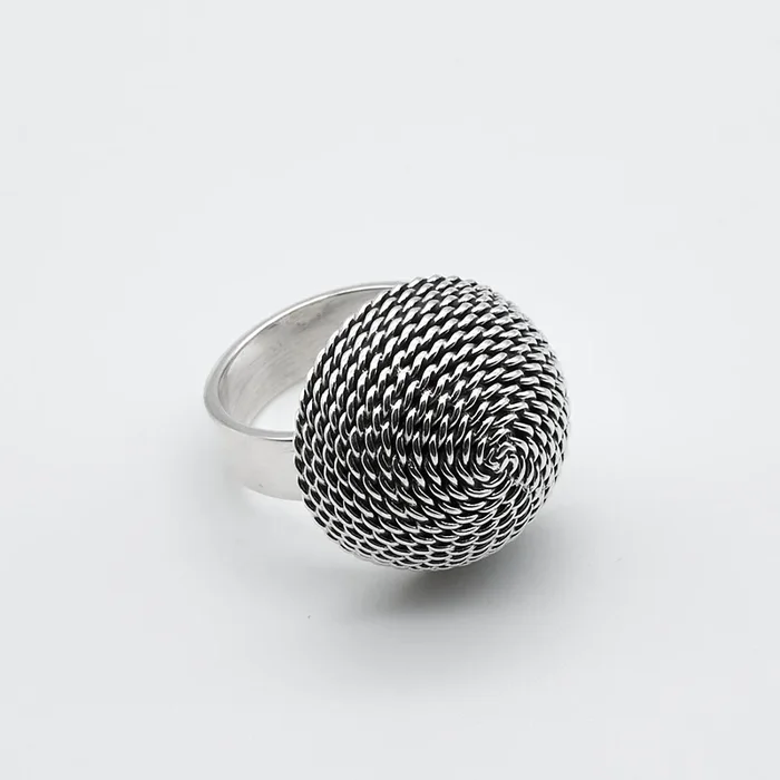 Oxidized Sterling Silver Rope Ring