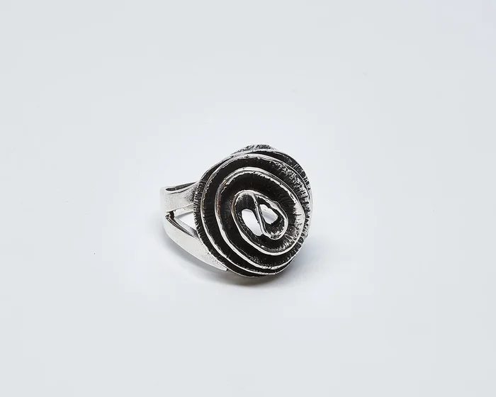 Oxidized Sterling Silver Swirl Ring