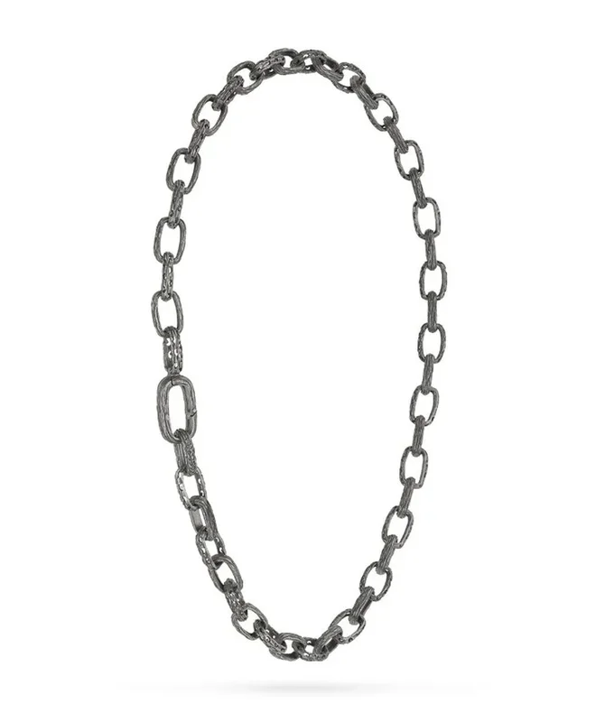 Oxidized Sterling Silver ‘Warrior’ Link Necklace