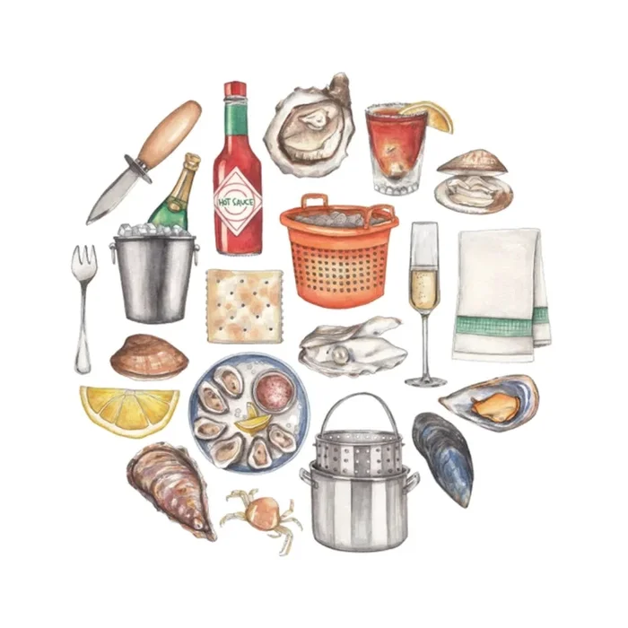 Oyster Icon Watercolor Notecard