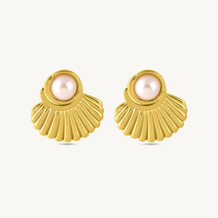 Oyster Pearl Stud Earrings