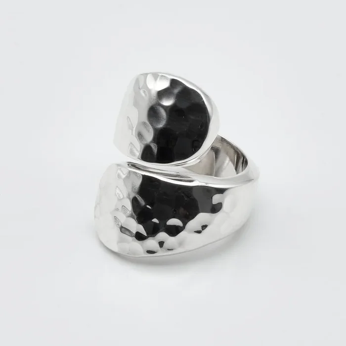 Paisley Pounded Sterling Silver Ring