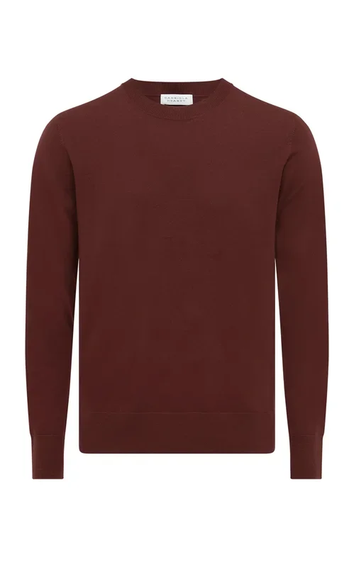 Palco Knit Sweater in Burnt Sienna Merino Wool