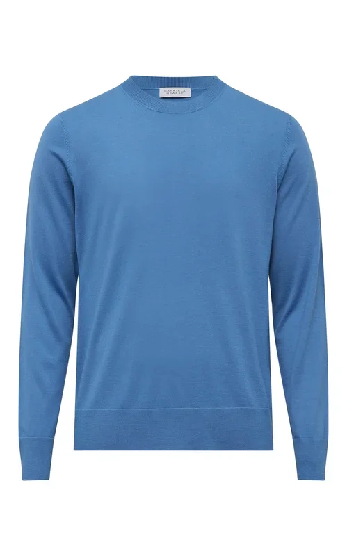 Palco Knit Sweater in Sky Merino Wool