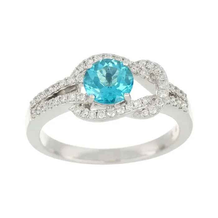Paraiba Topaz Ring (Paraiba Topaz 1.04 cts. White Diamond 0.25 cts.)