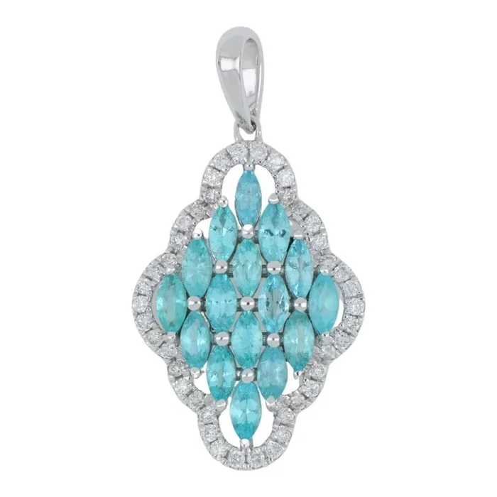 Paraiba Tourmaline Pendant (Paraiba Tourmaline 0.68 cts. White Diamond 0.16 cts.)