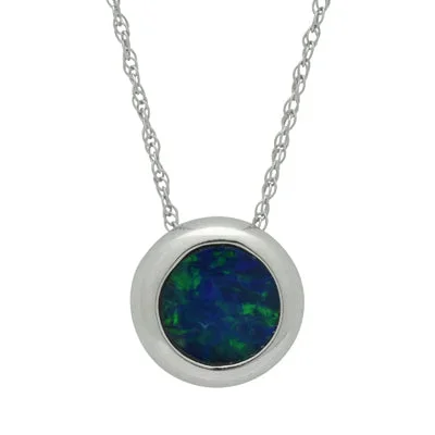 Parlé Australian Opal Doublet Necklace in 14kt White Gold